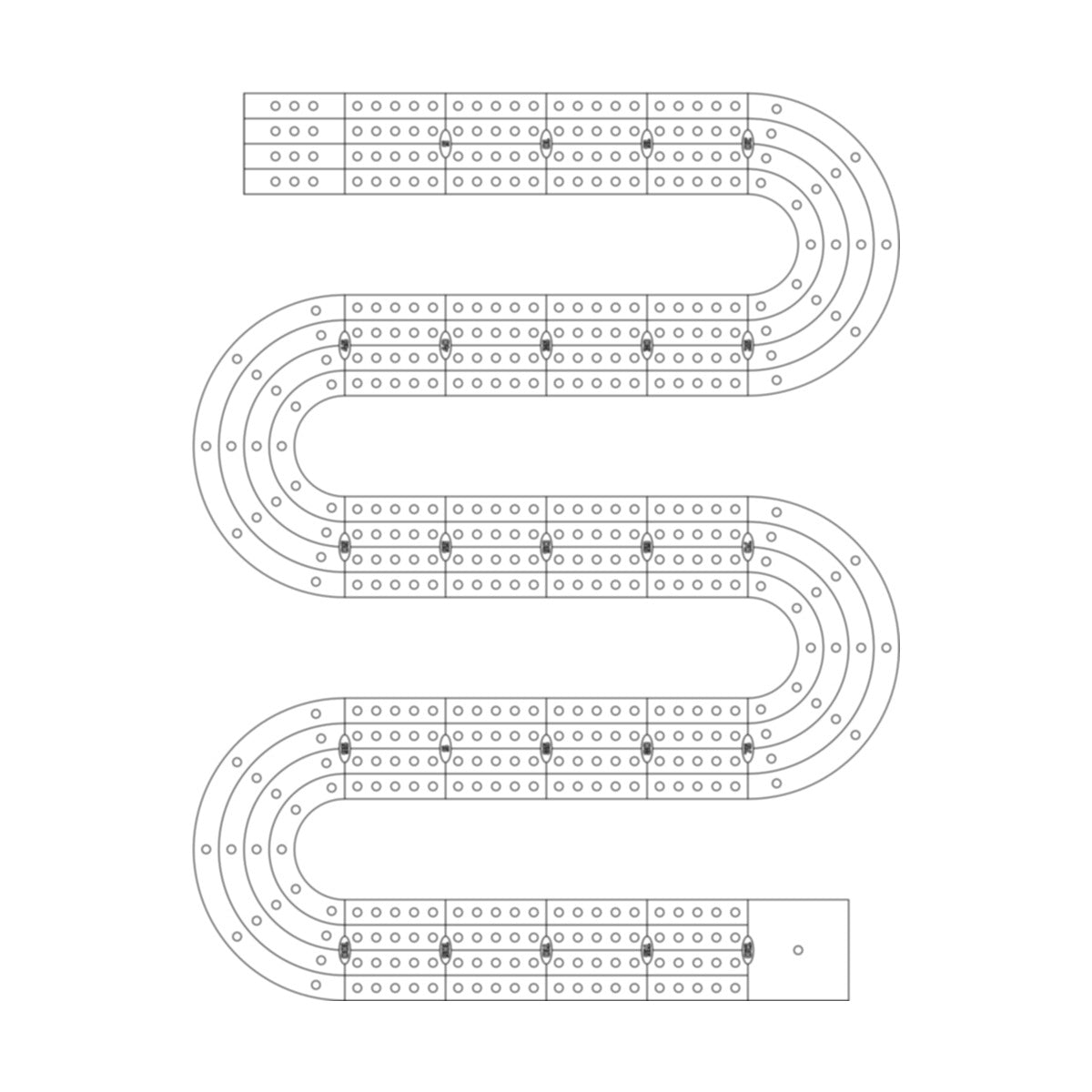 Twist Mini Cribbage Board Pattern / Template