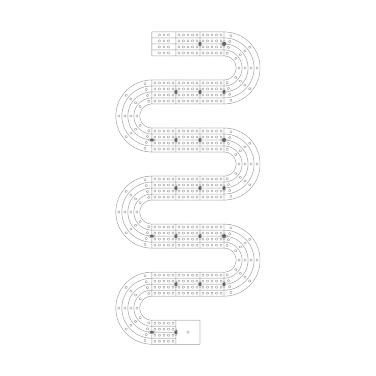 Twist Short Cribbage Board Pattern / Template