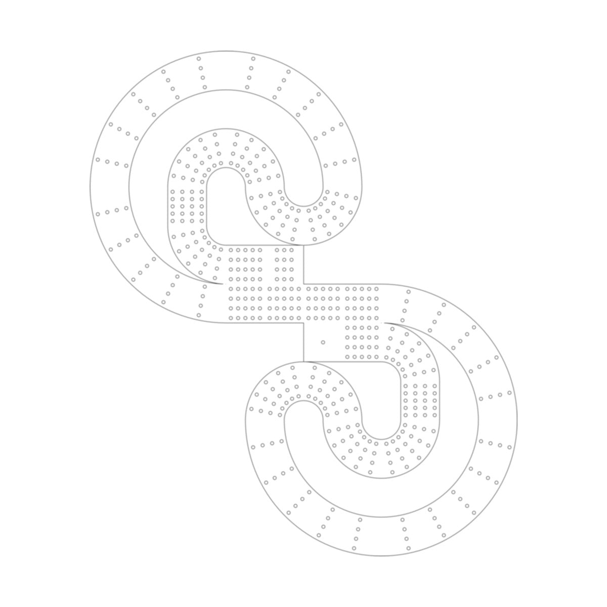 Spiral #3 Cribbage Board Pattern / Template