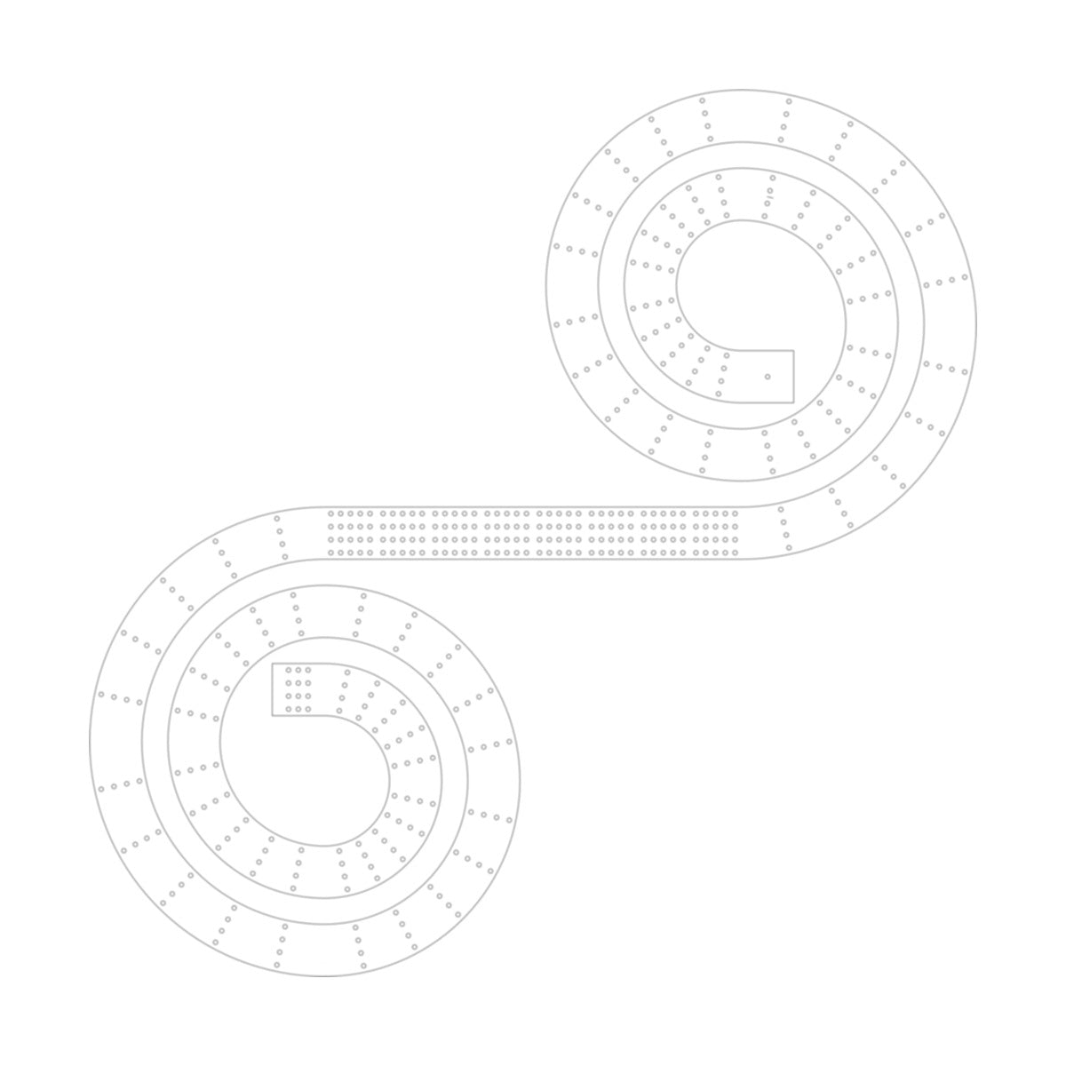 Spiral #1 Cribbage Board Pattern / Template