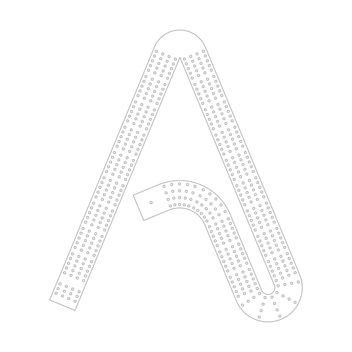 Letter A Cribbage Board Pattern / Template