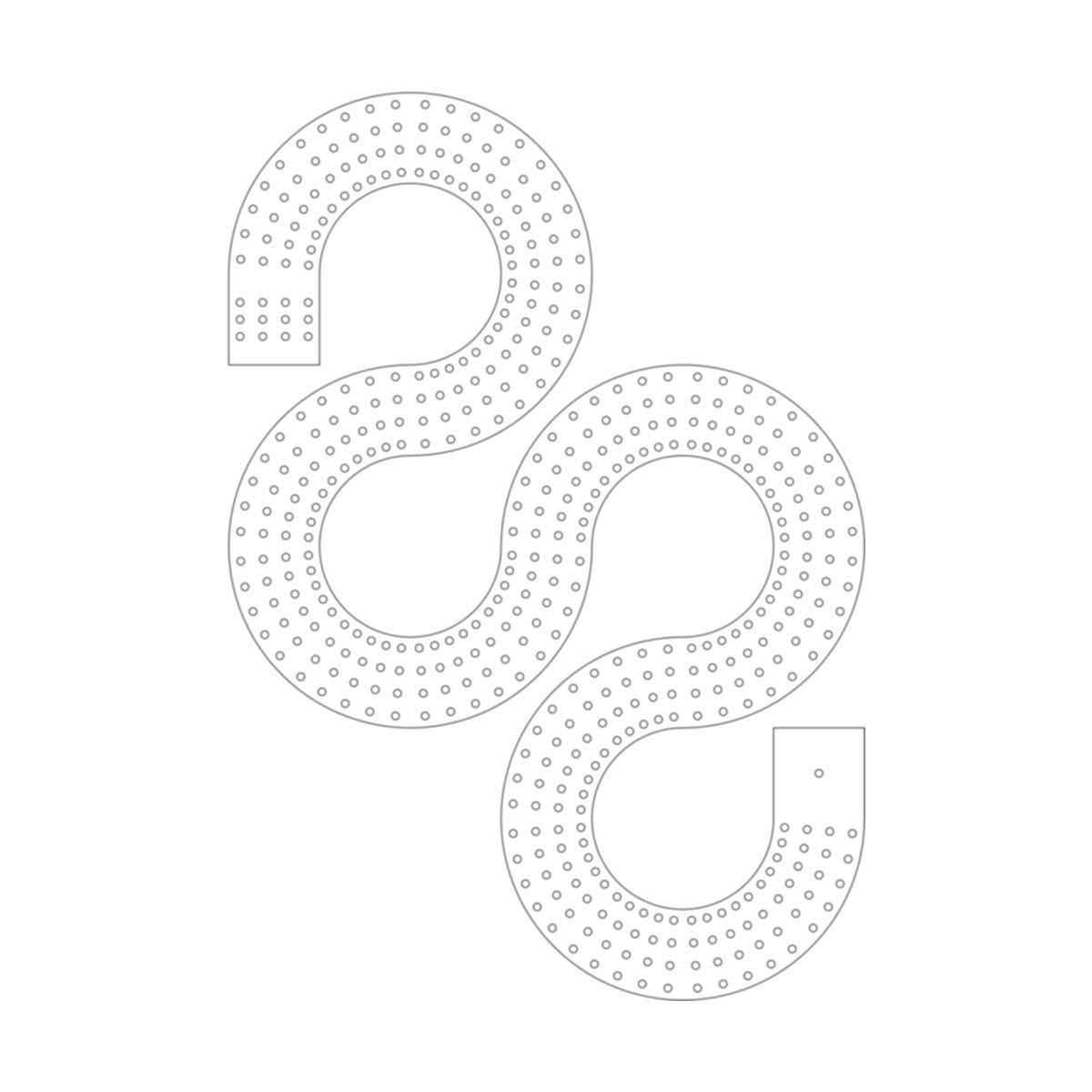 Serpent Round Short Cribbage Board Pattern / Template