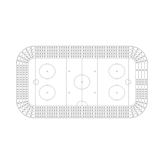 The Frozen Tundra Rink | Hockey Court Multi-Level 4-Lane Cribbage Board Template