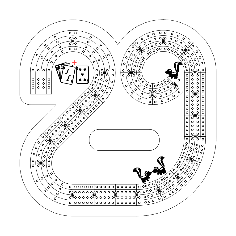 Cribbage Patterns Cribbage Board Pattern / Template - 29 – Custom Crib Boards