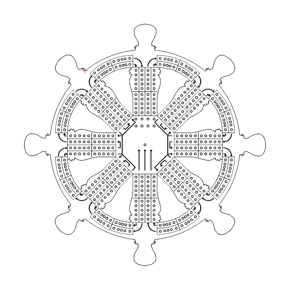Boat Steering Wheel Cribbage Board template / pattern 