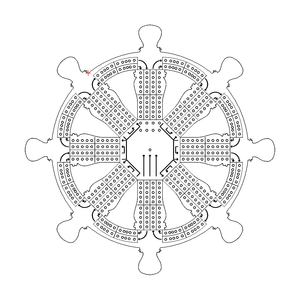 Boat Steering Wheel Cribbage Board template / pattern 