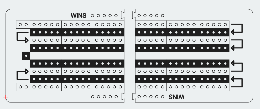 Cribbage Board Template - Large Pocket Clip Together Pattern