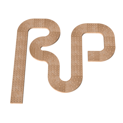 Initials RP Cribbage Board Puzzle Piece Set