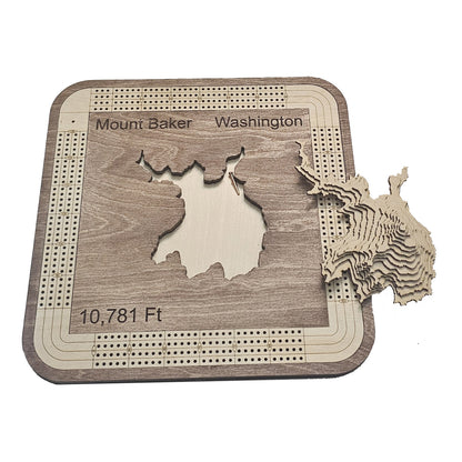 Mount Baker 4 Lane Cribbage Board