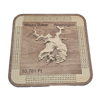 Mount Baker 4 Lane Cribbage Board