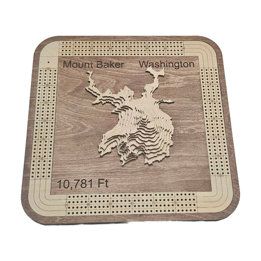 Mount Baker 4 Lane Cribbage Board