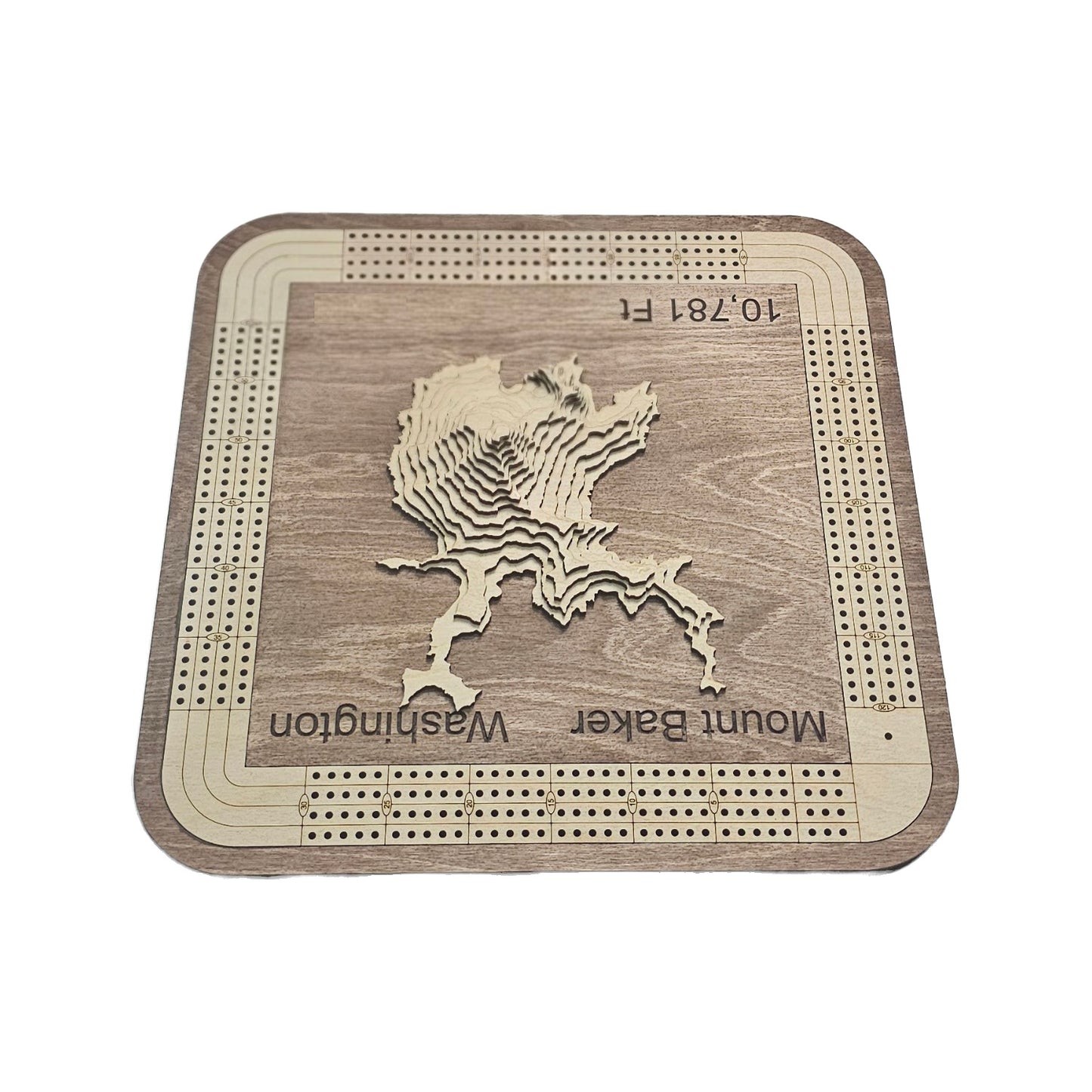 Mount Baker 4 Lane Cribbage Board