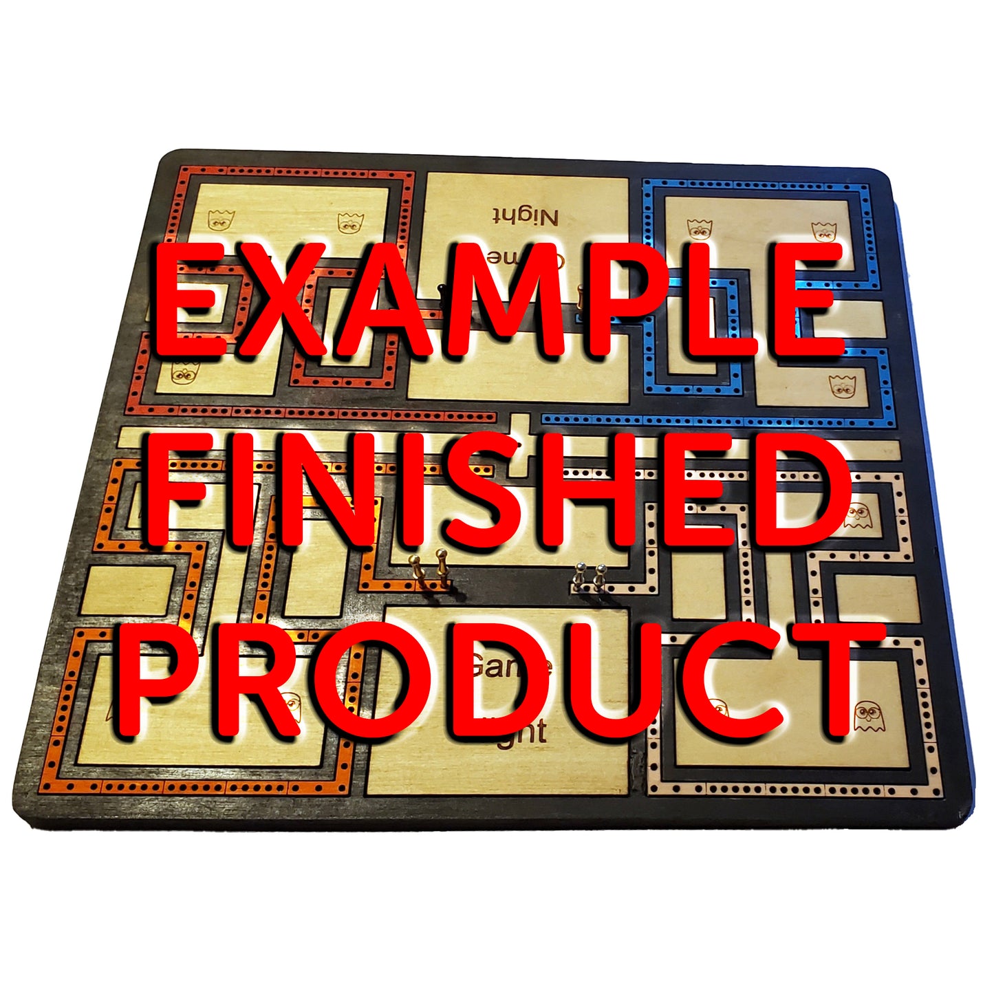 Pacman 4 Lane Cribbage Board Pattern / Template