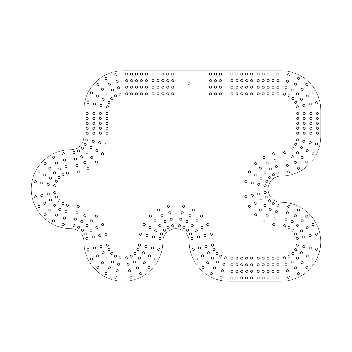 Puzzle Piece Edge 4 Lane Cribbage Board Pattern / Template
