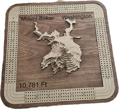 Mount Baker 4 Lane Cribbage Board
