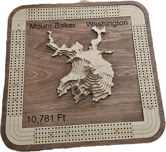 Mount Baker 4 Lane Cribbage Board
