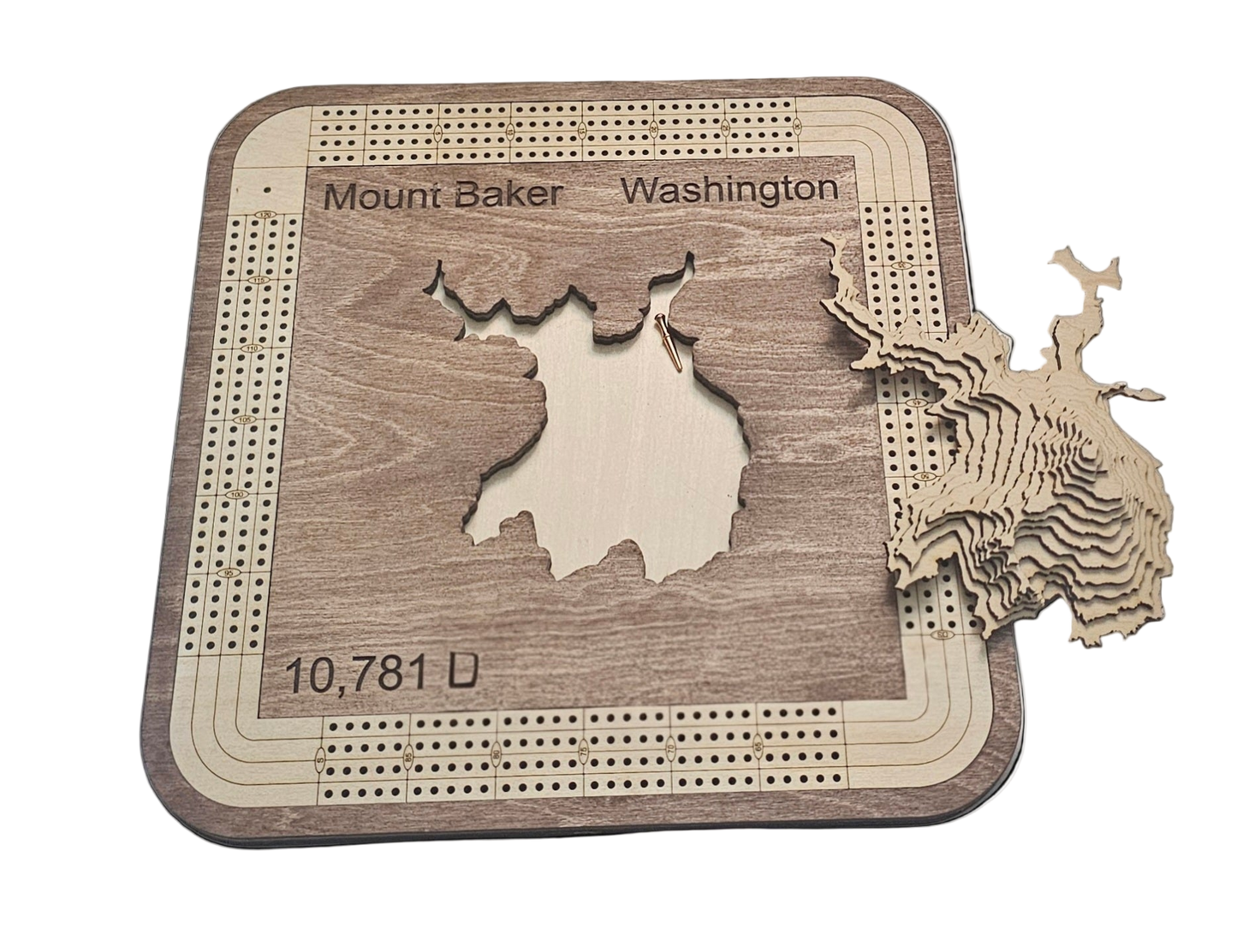 Mount Baker 4 Lane Cribbage Board