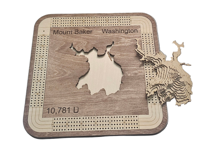 Mount Baker 4 Lane Cribbage Board