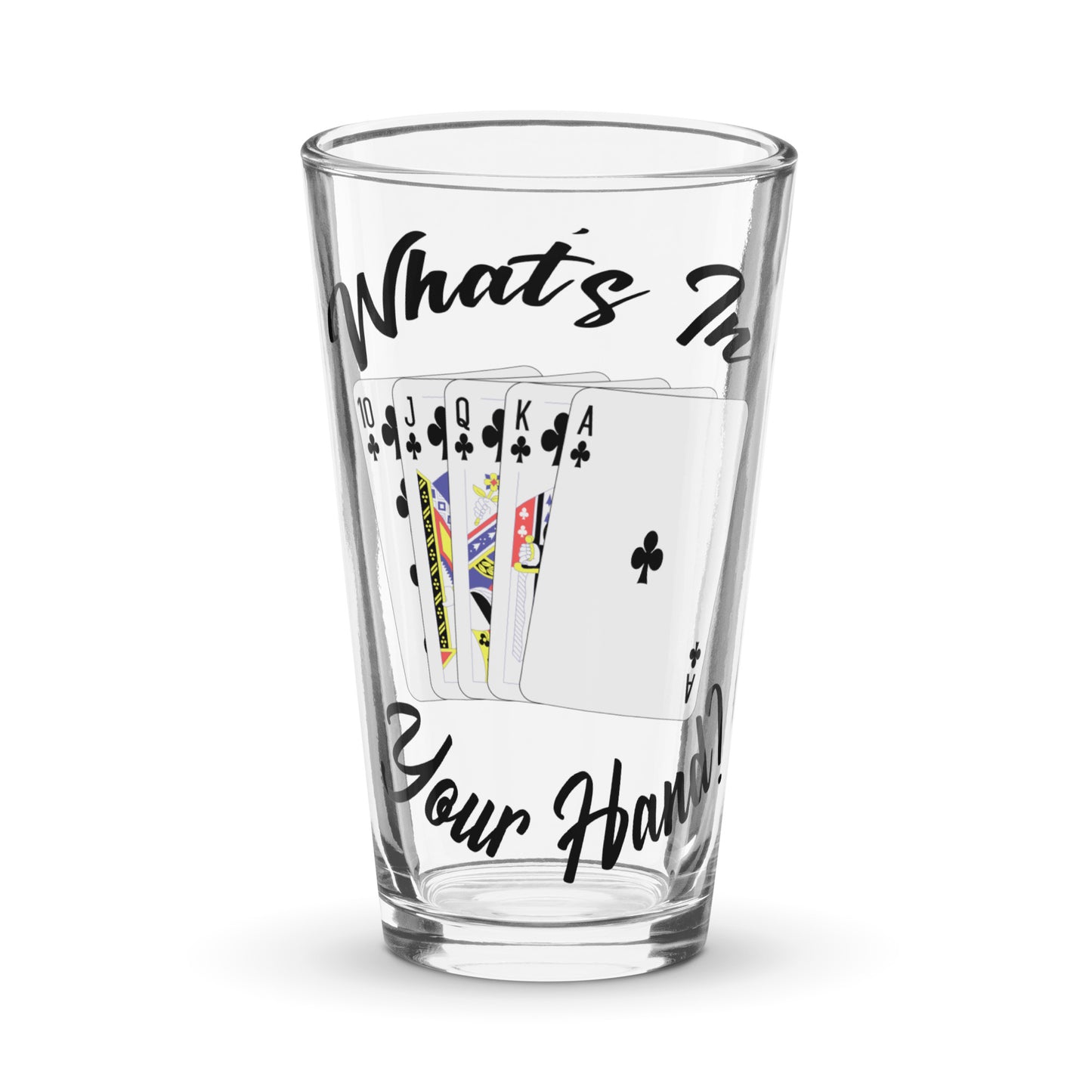 Clubs 29 Cribbage Hand 16 oz Shaker Pint Glass