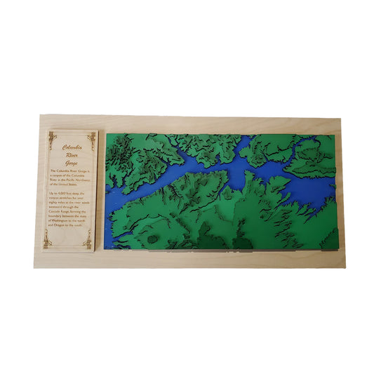 Topographical Map Cutout of the Columbia River Gorge